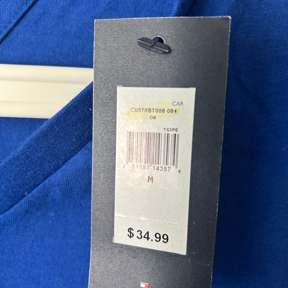 Tommy Hilfiger Men Short Sleeve T-Shirt Blue Size M - Picture 4 of 5